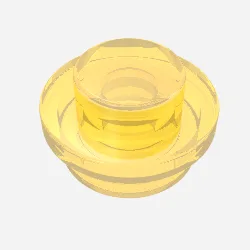 Plate Round 1 x 1 with Solid Stud / Trans-Neon Yellow