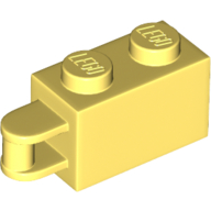 Lego Brick Special 1 x 2 with Vertical Closed Handle on Edge / Bright Light Yellow