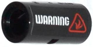 Lego Technic, Pin Connector Round 2L with Slot with White 'WARNING' and Red Fire Hazard Symbol Pattern (Sticker) - Set 70808