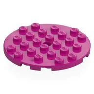 Plate Round 6 x 6 with Hole / Magenta