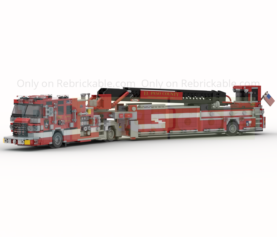 Lego 2023 Pierce Quantum Tiller Ladder Fire Truck El paso County