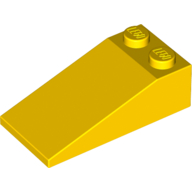 Lego Brick Sloped 18° 4 x 2 / Yellow
