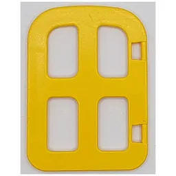 Duplo Door / Window Narrow, 1 x 3 x 2 1/2 with Four Panes / Yellow