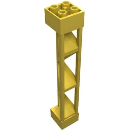 Support 2 x 2 x 10 Girder Triangular Vertical - Type 1 - Solid Top, 3 Posts / Yellow
