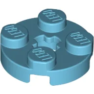 Plate Round 2 x 2 with Axle Hole Type 1 (+ Opening) / Medium Azure