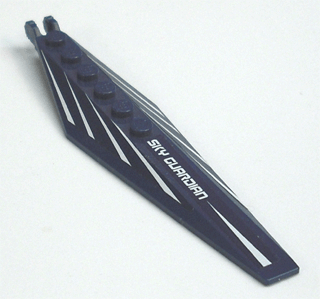 Lego Hinge Plate 3 x 12 with Angled Side Extensions and Tapered Ends with 'SKY GUARDIAN' and White Lines Pattern (Stickers) - Set 8103