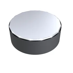 Tile Round 1 x 1 / Metallic Silver