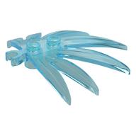 Lego Plant, Leaves 6 x 5 Swordleaf with Clip [Thick Open O Clip] / Trans-Light Blue