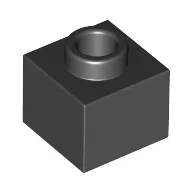 Plate 1 x 1 x 2/3 with Open Stud / Black