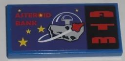 Tile 2 x 4 with 'ASTEROID BANK' and 'ATM' Pattern (Sticker) - Set 5982