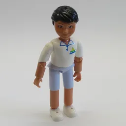 Belville Figure Articulated Elbows, Child, Male, Black Hair, Light Blue Shorts, White Shirt with Ship Logo Print / Nougat