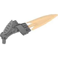 Large Figure Weapon Blade, Fire Shooter with Orange Blade / Flat Silver