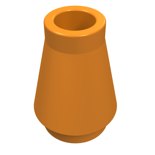 Lego Cone 1 x 1 [No Top Groove] / Orange