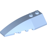 Lego Brick Wedged, Curved 6 x 2 Left, Inner Ridges / Bright Light Blue