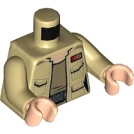 Torso, Jacket with Pockets over Dark Tan Undershirt Print, Tan Arms, Light Nougat Hands / Tan