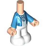 Lego Microdoll Body Pants White with Medium Azure Jacket, White Shirt, Tie/Bow, Light Nougat Hands print / Light Nougat
