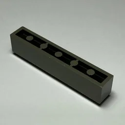 Brick 1 x 6 with Bottom Tubes and 2 Lowered Cross Supports / Dark Gray