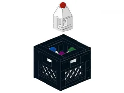 Milk Crate w. 4 Gallons of Milk