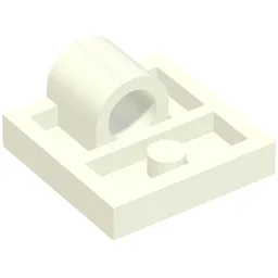 Plate Special 2 x 2 with 1 Pin Hole [Complete Underside Rib] / White