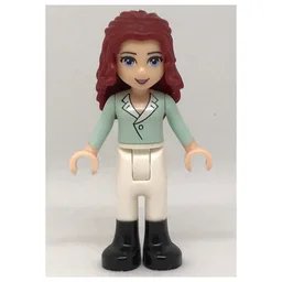 Theresa - Light Aqua Top, White Trousers