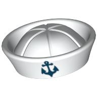 Lego Hat Sailor with Anchor Print / White