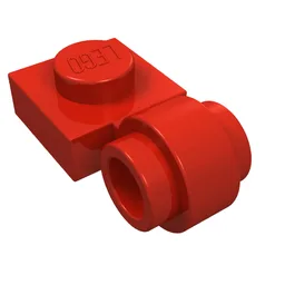 Plate Special 1 x 1 with Clip Light, Bar Hole [Thick Ring] / Red