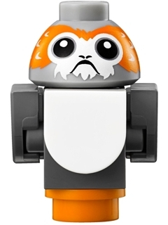 Lego Porg, Star Wars with Dark Bluish Gray Body, Wings and Tail, V-Shaped between Eyes - Brick Built