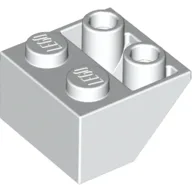Brick Sloped Inverted 45° 2 x 2 [Ovoid Bottom Pin, Bar-sized Stud Holes] / White