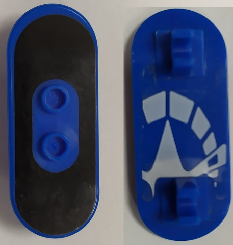 Lego Minifigure, Utensil Skateboard with Mag Wheel Holders with Black Surface and White Skate Pattern (Stickers) - Set 3537