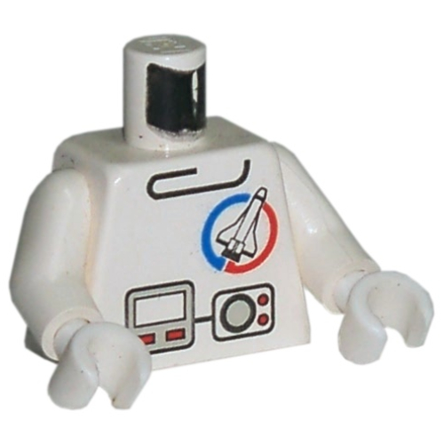 Lego Torso Launch Command Logo, Gray Equipment Print, White Arms and Hands / White