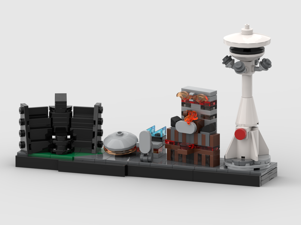 Lego Fallout New Vegas architecture style diorama