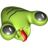 Minifig Head Special, Alien with Black Eyes & Lines Print (Squidman) / Lime