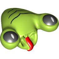 Lego Minifig Head Special, Alien with Black Eyes & Lines Print (Squidman) / Lime