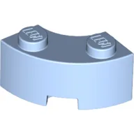 Brick Round Corner 2 x 2 Macaroni with Stud Notch and Reinforced Underside [New Style] / Bright Light Blue