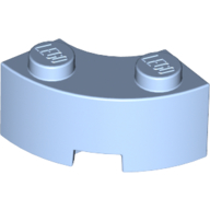 Lego Brick Round Corner 2 x 2 Macaroni with Stud Notch and Reinforced Underside [New Style] / Bright Light Blue