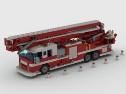 Cherry-picker fire truck