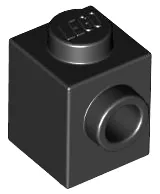 Brick Special 1 x 1 with Stud on 1 Side / Black