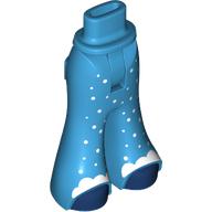 Lego Minidoll Hips and Wide Pants with Dark Blue Toes, White Snow print / Dark Azure