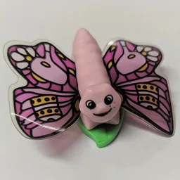 Belville, Insect, Butterfly Large / Human Hair Clip, Cake Wings Print / Pink