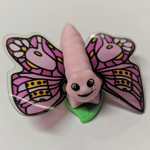 Lego Belville, Insect, Butterfly Large / Human Hair Clip, Cake Wings Print / Pink