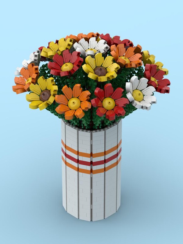 Lego Bouquet of Colorful Flowers