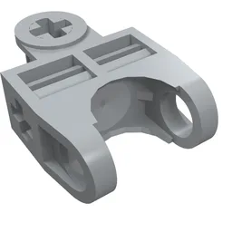Technic Axle Connector 2 x 3 with Ball Socket, Open Sides / Light Bluish Gray