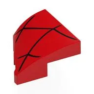 Brick Wedged, Curved 2 x 2 with Stud Notch Right with Black Spider Webbing Print