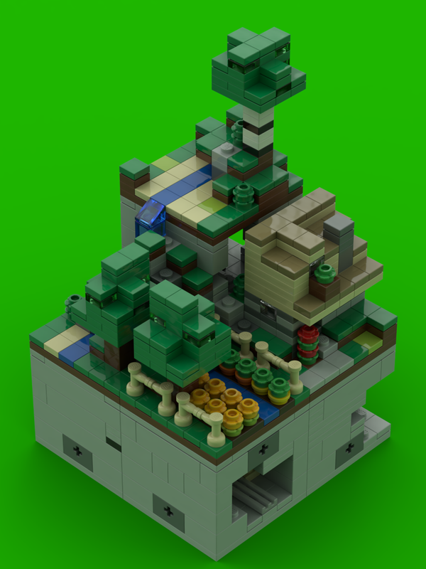 Lego Micro world #1: Wooded hills (1:125 scale)