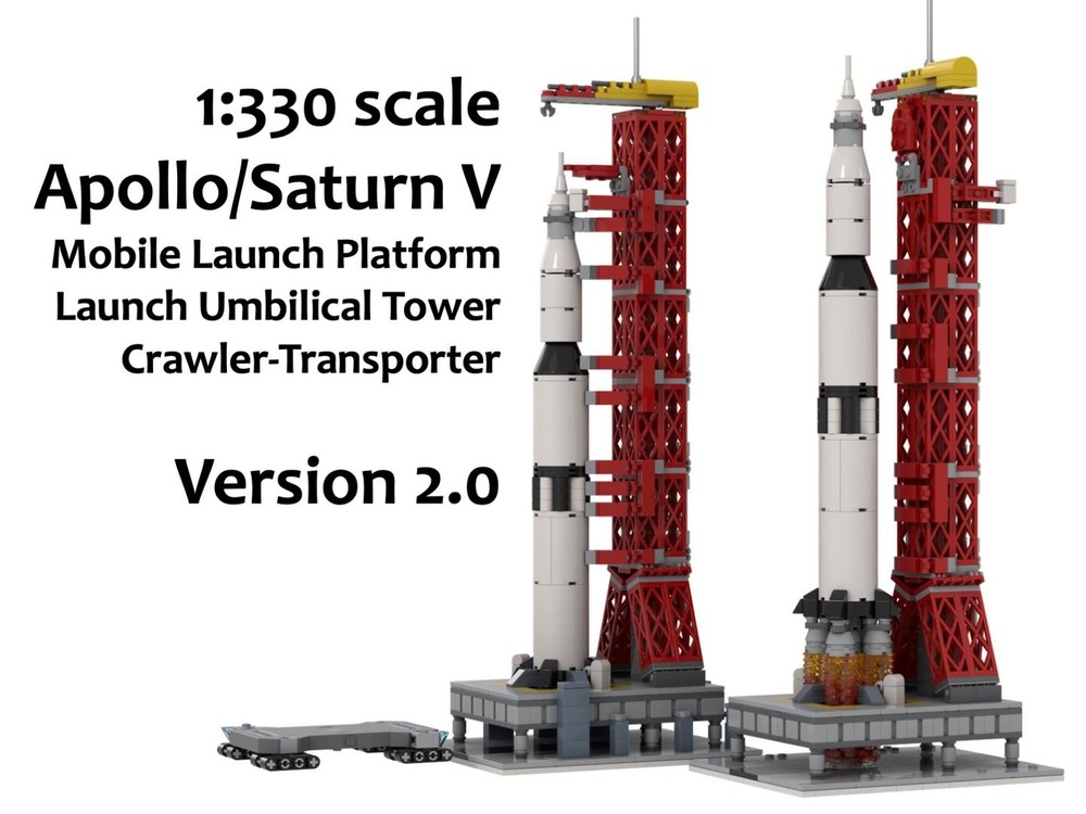 Lego Apollo Saturn V, Launch Pad, and Transporter