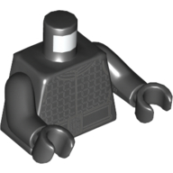 Lego Torso Jacket with Grey Checkered Lines and Belt Print (Kylo Ren), Black Arms and Hands / Black