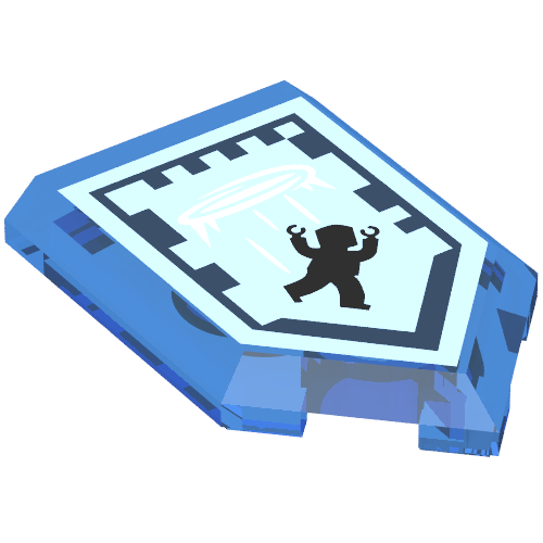 Lego Tile Special 2 x 3 Pentagonal with Nexo Power Shield Print - Air Portal