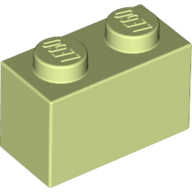 Lego Brick 1 x 2 / Yellowish Green