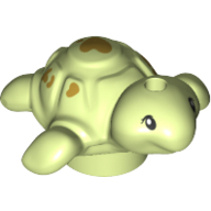 Lego Animal, Turtle, Baby with Olive Green Hearts / Yellowish Green