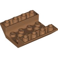 Lego Brick Sloped Inverted 45° 4 x 4 Double with 4 x 2 Recessed, 2 Holes / Medium Nougat
